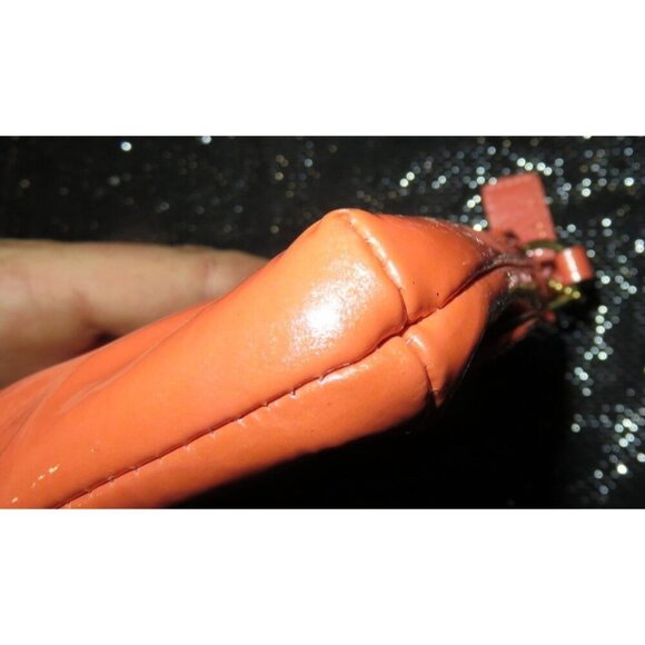 Coach Kristen Coral Patent Leather Flap Large Wristlet Wallet Clutch - Picture 9 of 16